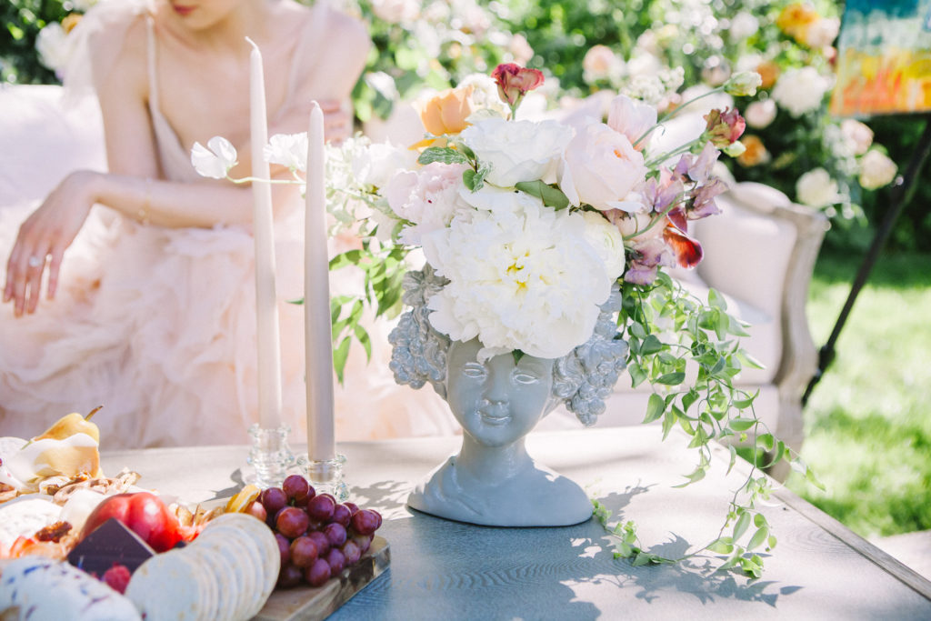 Flower arrangement in grecian vase  | Weddings & Events by Cheryl Munro | Toronto Wedding Planner