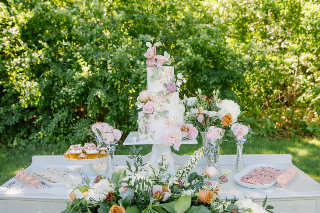 Wedding dessert table with treats and cake  | Weddings & Events by Cheryl Munro | Toronto Wedding Planner