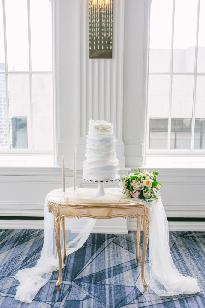 Ruffled white wedding cake | Weddings & Events by Cheryl Munro | Toronto Wedding Planner