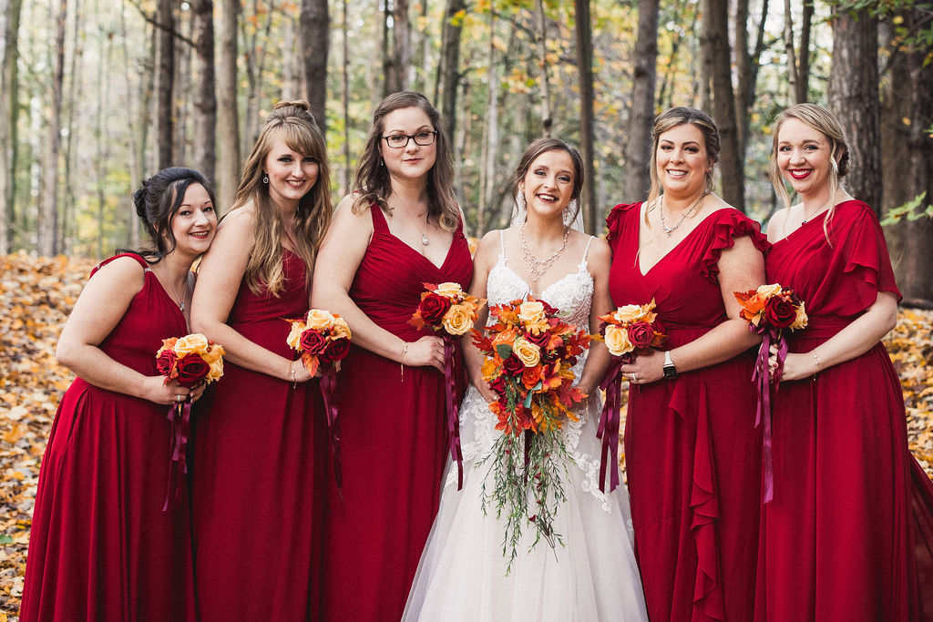 Bride and bridesmaids standing together | Weddings & Events by Cheryl Munro | Toronto Wedding Planner